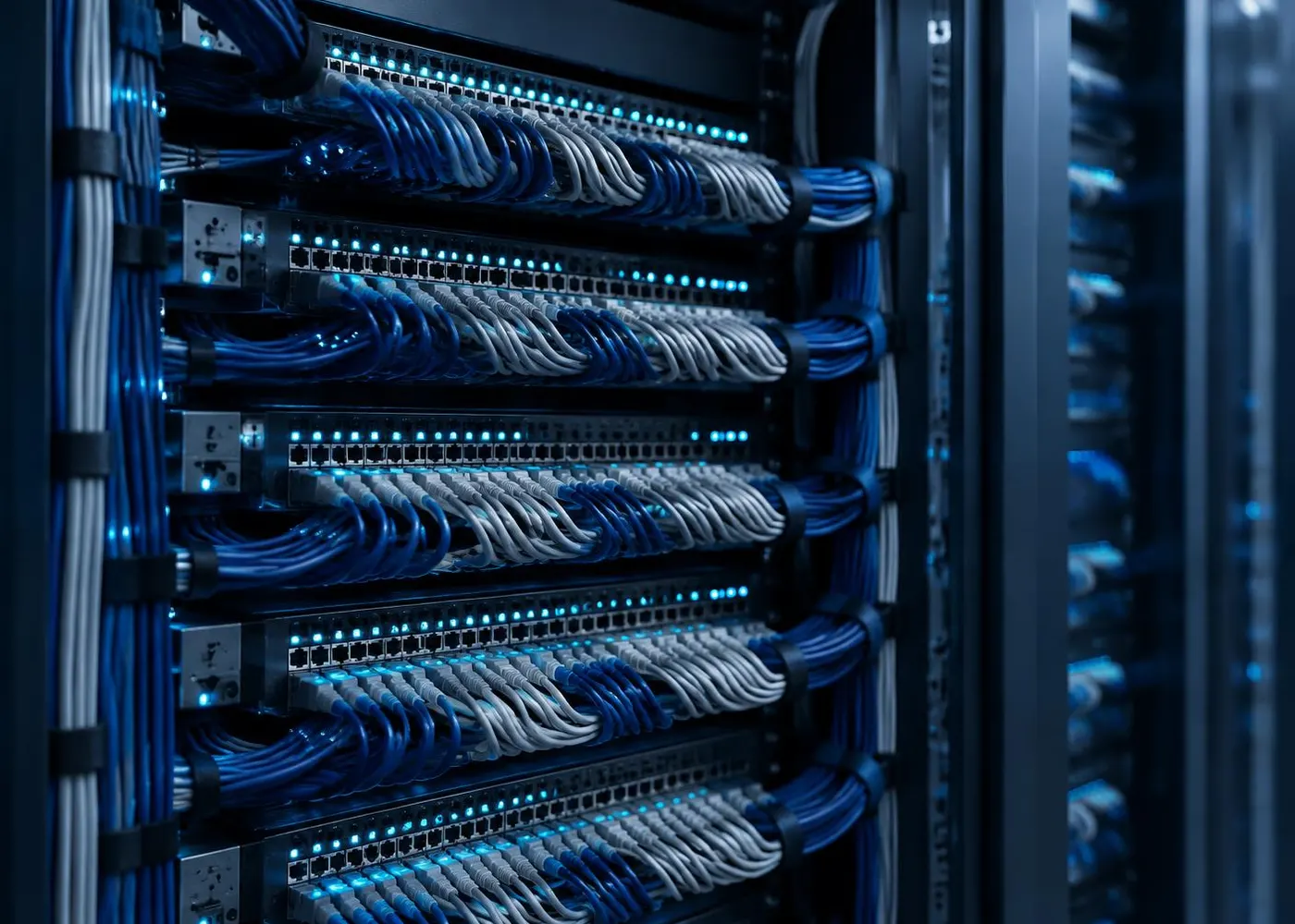 Spine switches with dense, orderly patching